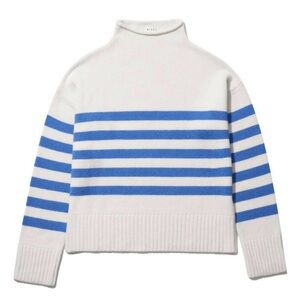 Kule The Lucca White and Blue Striped Sweater